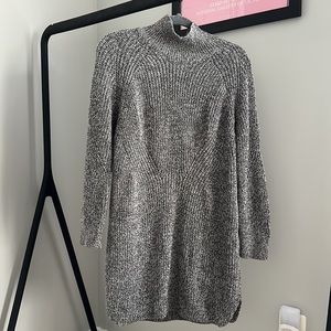 Topshop Grey Tunic Turtleneck Sweater Dress Sz 6